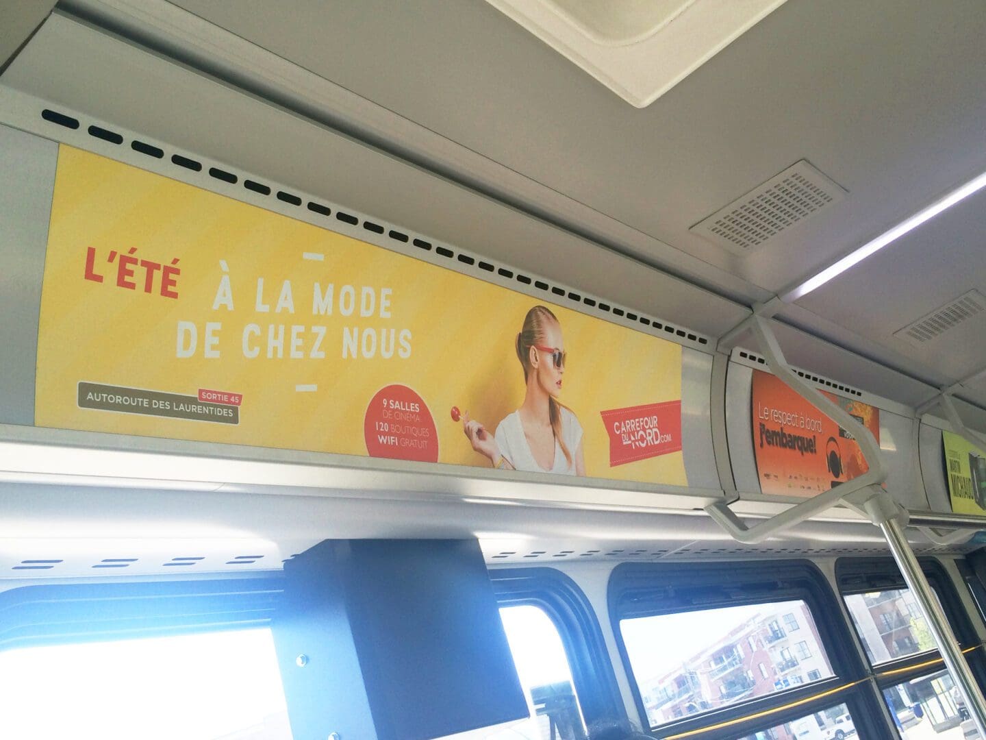 Publicité transit - Autobus : affichage intérieur | Imagi Affichage